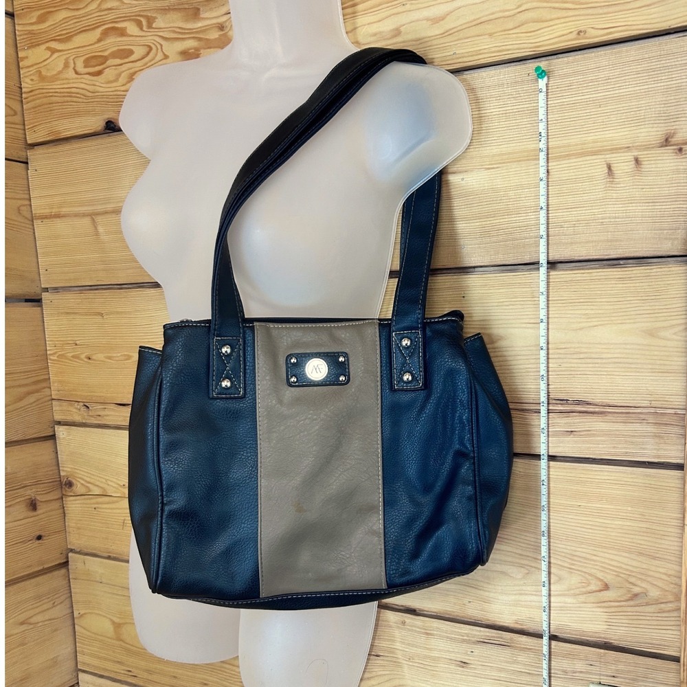 Anna Martina Franco Black Tan Vegan Leather Sustainable Shoulder Bag‎ Tote